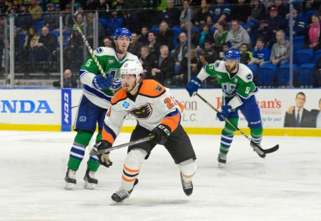 Lehigh Valley Phantoms Center Mike Vecchione vs. the Utica Comets