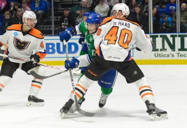 Lehigh Valley Phantoms Defenseman James de Haas vs. the Utica Comets