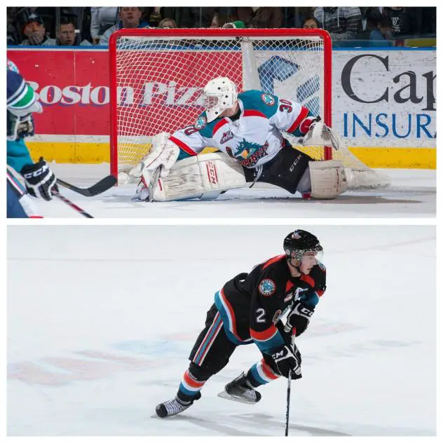 Former Kelowna Rockets Goaltender Jordon Cooke and Defenceman Jesse Lees