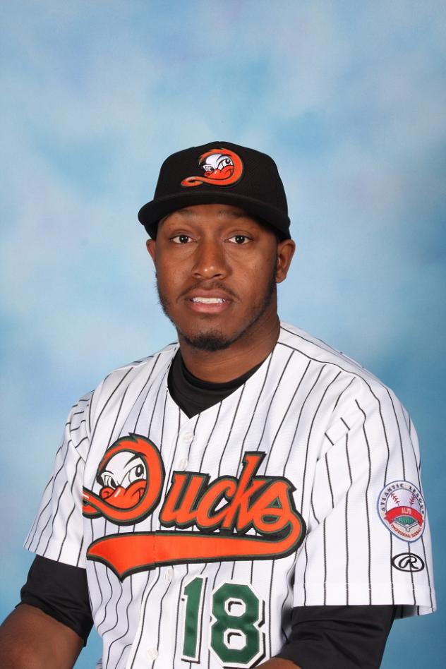 Outfielder Delta Cleary Jr. with the Long Island Ducks