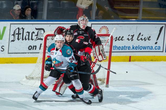 Kelowna Rockets Center Kyle Topping vs. the Prince George Cougars