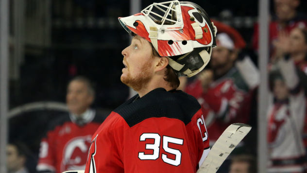 Goaltender Cory Schneider with the New Jersey Devils