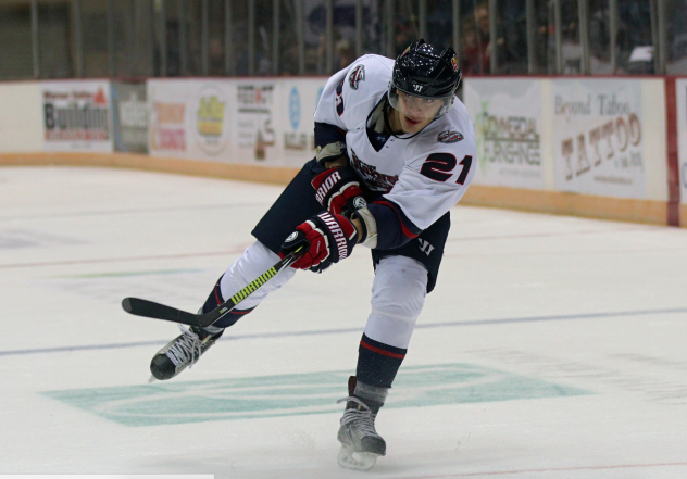 Stathis Soumelidis of the Macon Mayhem takes a shot