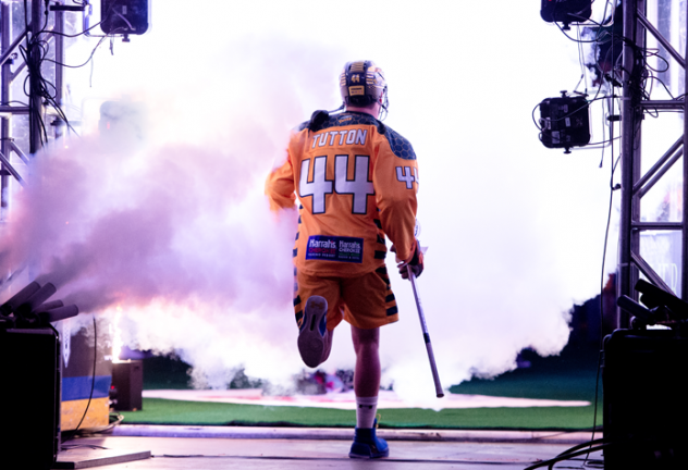 Chad Tutton of the Georgia Swarm enters the field