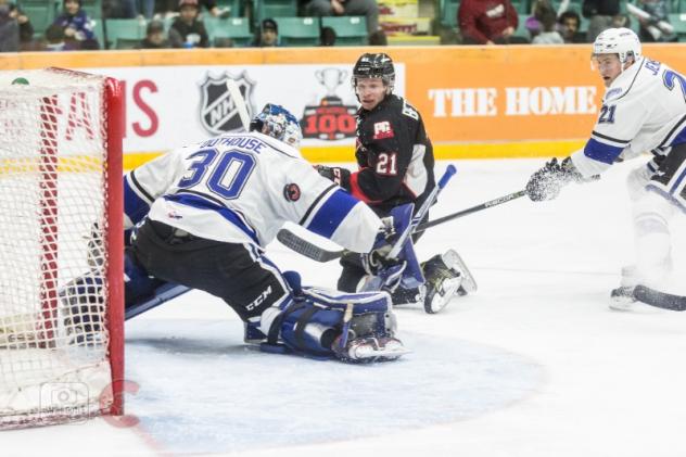 Prince George Cougars Goaltender Griffen Outhouse vs. the Victoria Royals