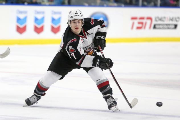 Vancouver Giants Forward Ty Ronning with the puck