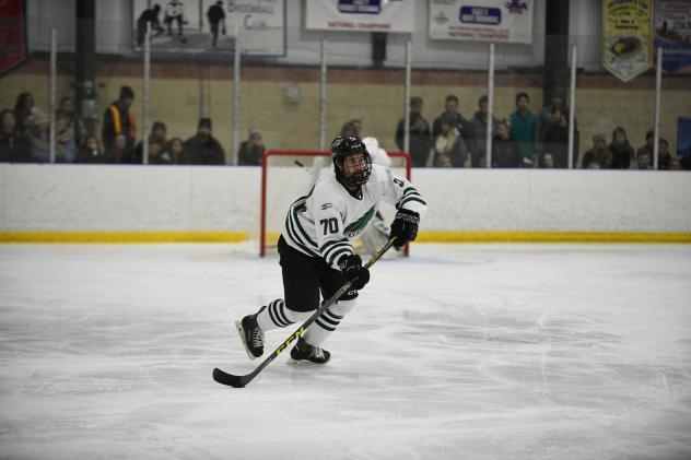 Defenseman Doug Rose skating with Stevenson University