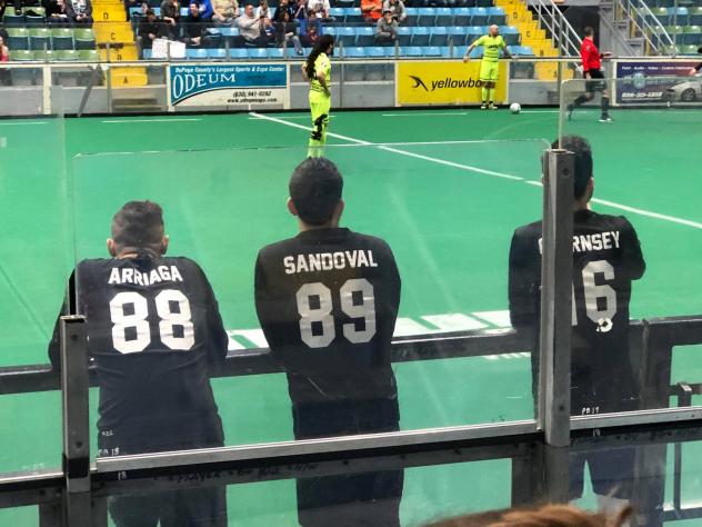 Cedar Rapids Rampage bench watches the game against the Milwaukee Wave