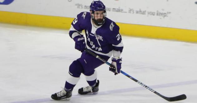 Defenseman Keegan Harper with Niagara University