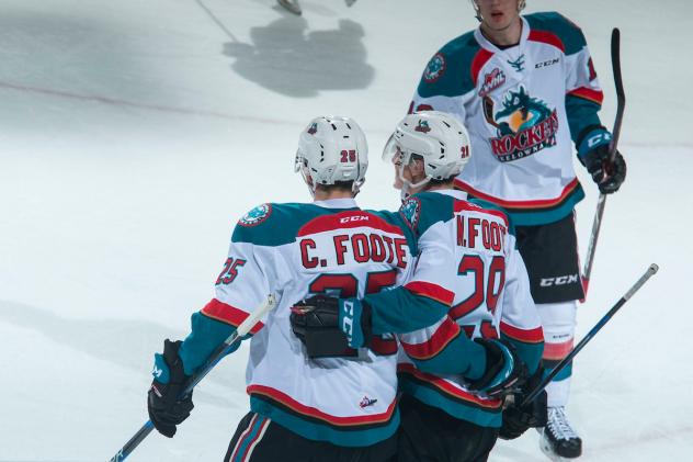 Kelowna Rockets celebrate a goal