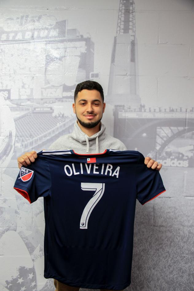 John Oliveira with New England Revolution jersey
