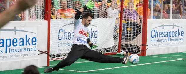 Baltimore Blast stop a Milwaukee Wave shot