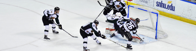 Matt Marcinew of the Manchester Monarchs scores in overtime vs. the Utah Grizzlies