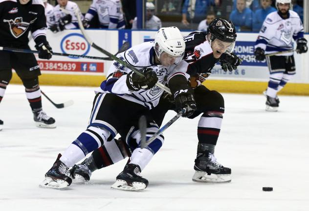 Vancouver Giants Defenceman Brennan Riddle vs. the Victoria Royals