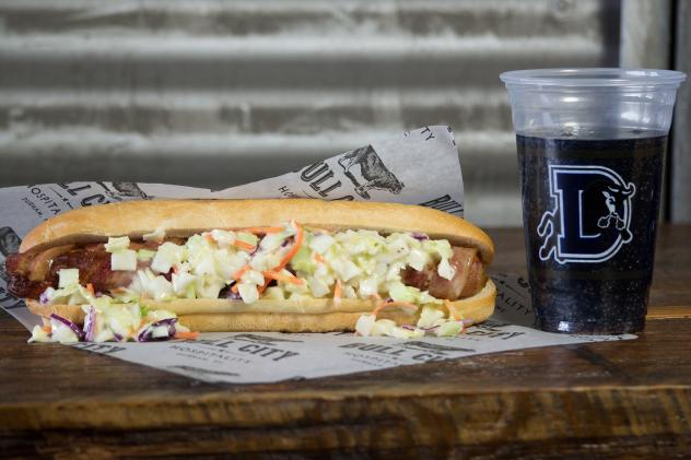Durham Bulls' bacon-wrapped hot dog