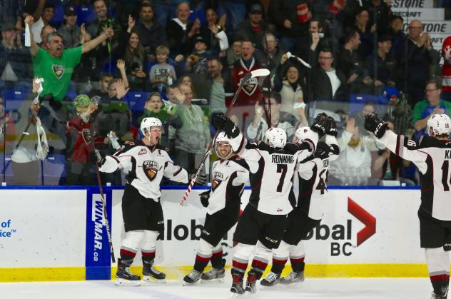 Vancouver Giants celebrate a goal