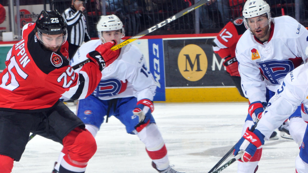 Nick Lappin of the Binghamton Devils vs. the Laval Rocket