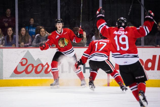 Portland Winterhawks celebrate a goal