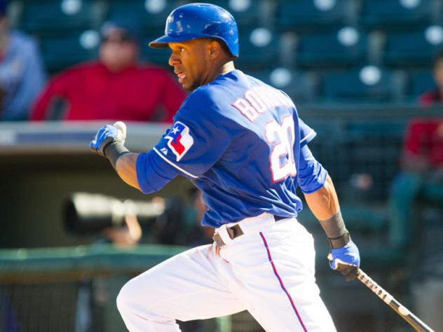 Outfielder Julio Borbon with the Texas Rangers