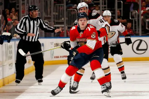 Forward Owen Tippett with the Florida Panthers