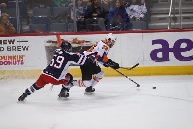 Lehigh Valley Phantoms race against the Hartford Wolf Pack