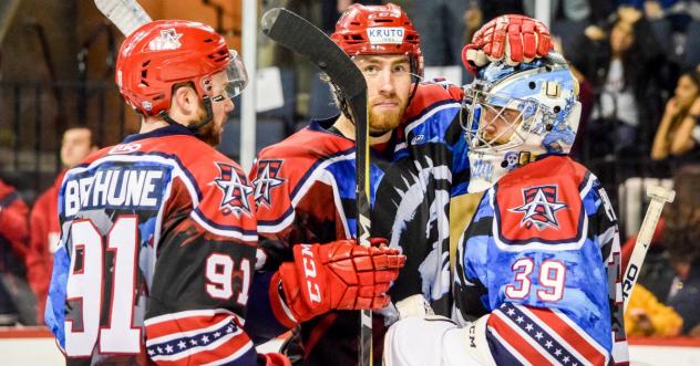 Allen Americans' post-game congratulations