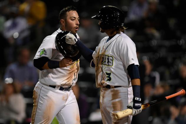 Scott Manea and Blake Tiberi of the Columbia Fireflies