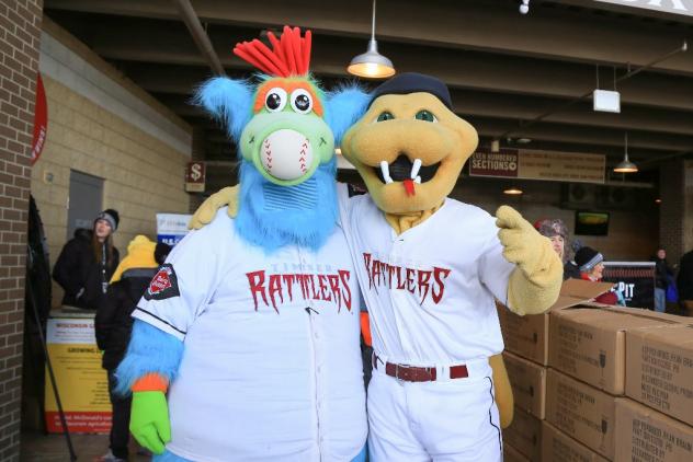 Wisconsin Timber Rattlers Mascots Whiffer and Fang