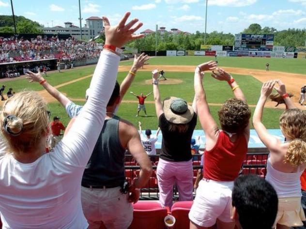 Fans enjoying a New Jersey Jackals game