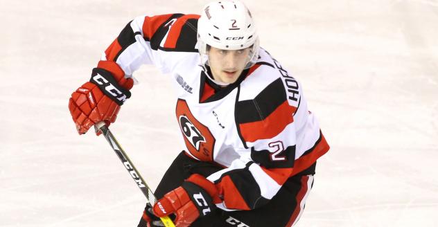 Defenseman Noel Hoefenmayer with the Ottawa 67's