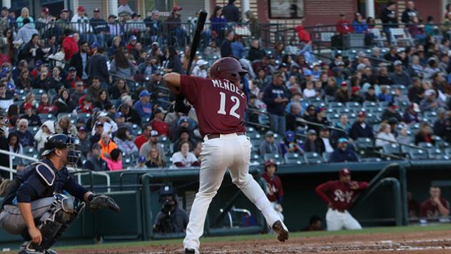 Frisco RoughRiders Infielder Luis Mendez at bat