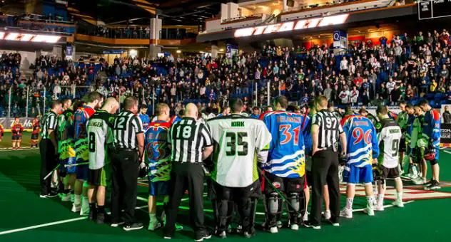 Vancouver Stealth and the Saskatchewan Rush gather for the Humboldt Tragedy