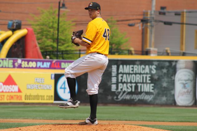 Pitcher Colten Brewer with the West Virginia Power