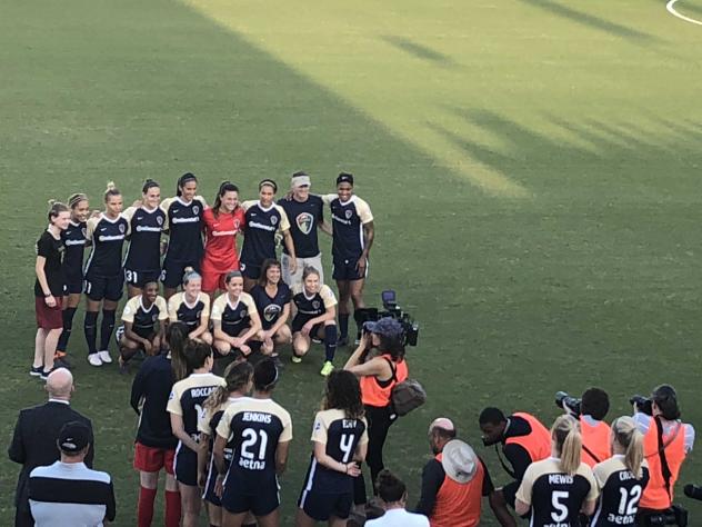 The North Carolina Courage pose for a photo