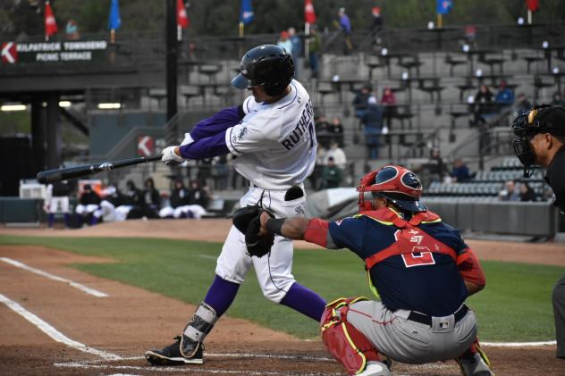 Winston-Salem Dash outfielder Blake Rutherford at the plate