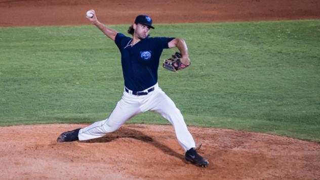 Pitcher Justin Anderson with the Mobile BayBears