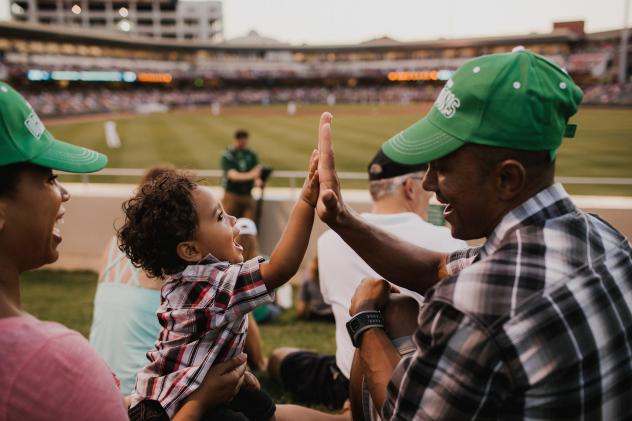 Fans at a Dayton Dragons game