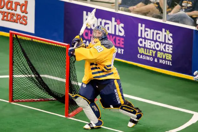 Georgia Swarm goaltender Mike Poulin