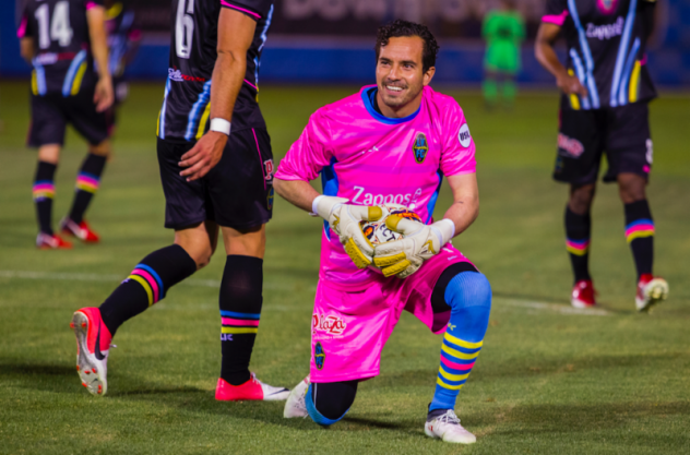 Las Vegas Lights FC goalkeeper Ricardo Ferrino