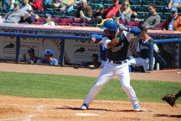 Oliver Nunez of the Lexington Legends waits for a pitch