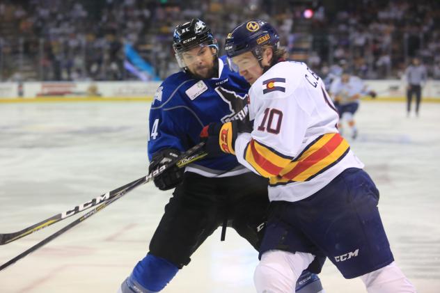 Brady Brassart of the Idaho Steelheads vs. the Colorado Eagles