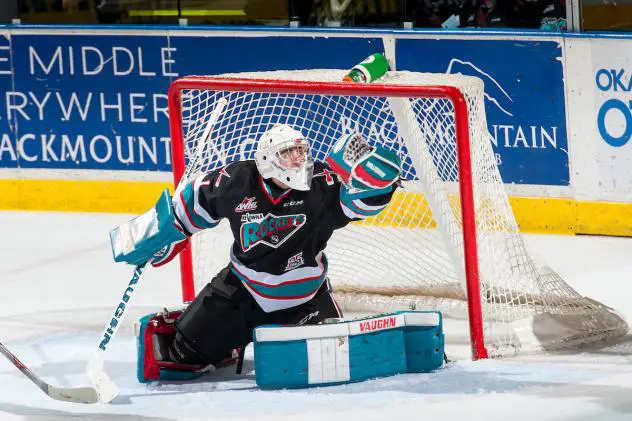 Goaltender Jackson Whistle with the Kelowna Rockets