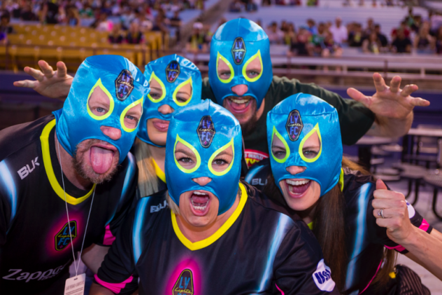 Las Vegas Lights FC fans in luchador masks