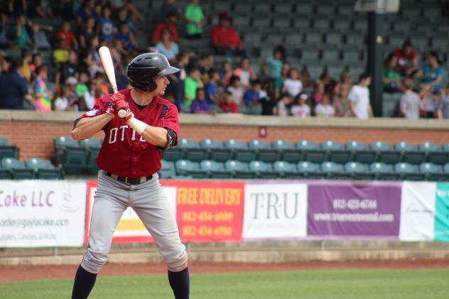 Zach Welz of the Evansville Otters waits for a pitch