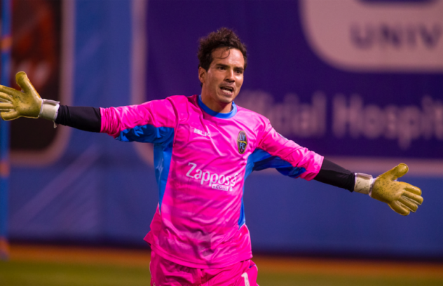 Las Vegas Lights FC goalkeeper Ricardo Ferrino