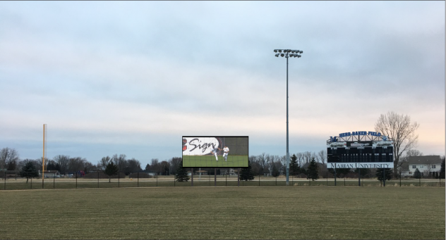 Herr-Baker Field video board mock-up