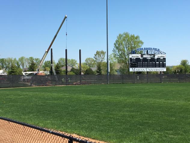 Herr-Baker Field video board installation