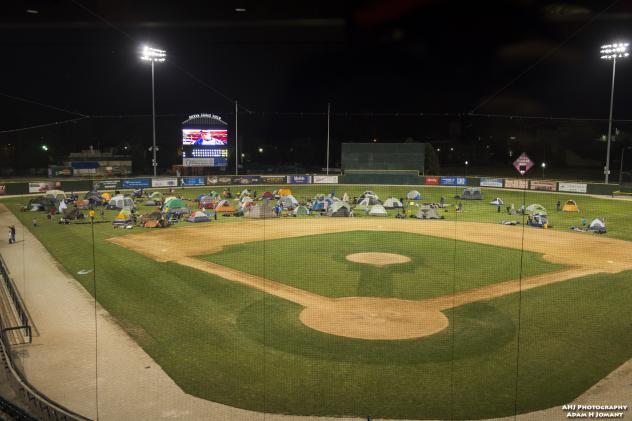 Camping out at Joliet Route 66 Stadium, home of the Joliet Slammers