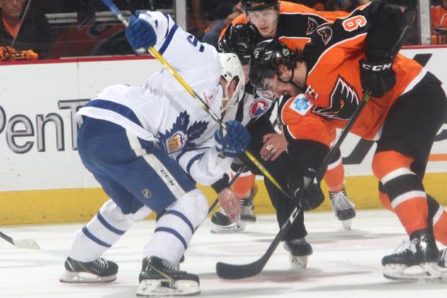 Toronto Marlies face off against the Lehigh Valley Phantoms in Game 3