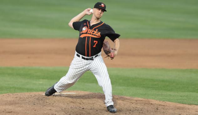 Long Island Ducks pitcher Cory Riordan